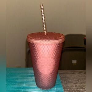 Starbucks 2022 Valentine's Soft Touch Pink Studded Tumbler